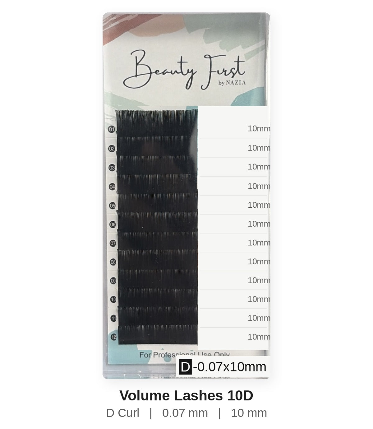 Beauty First Volume Lashes 10D D curl 0.07 mm 10 mm lash tray