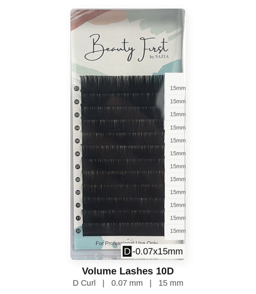 Beauty First Volume Lashes 10D D curl 0.07 mm 15 mm lash tray