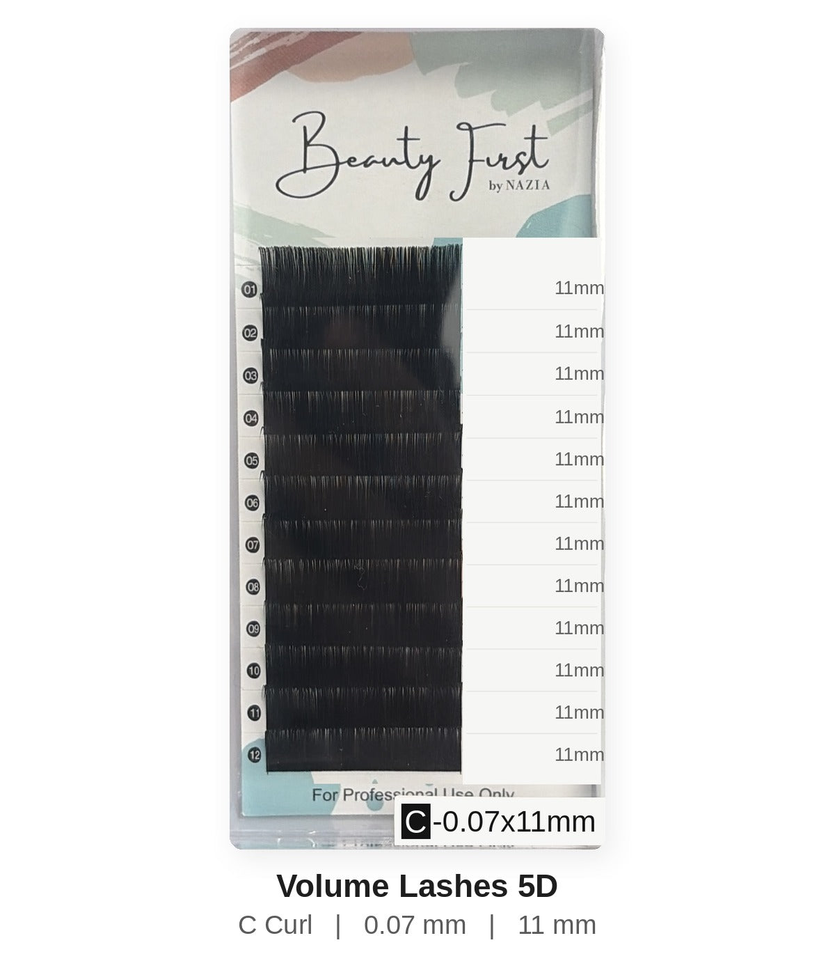 Beauty First Volume Lashes 5D C curl 0.07 mm 11 mm lash tray