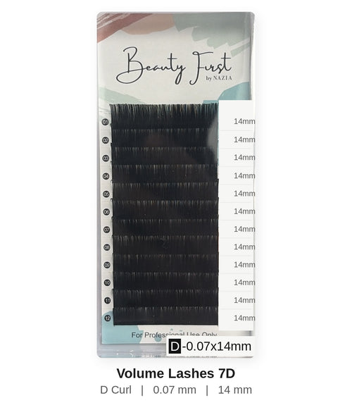 Beauty First Volume Lashes 7D D curl 0.07 mm 14 mm lash tray