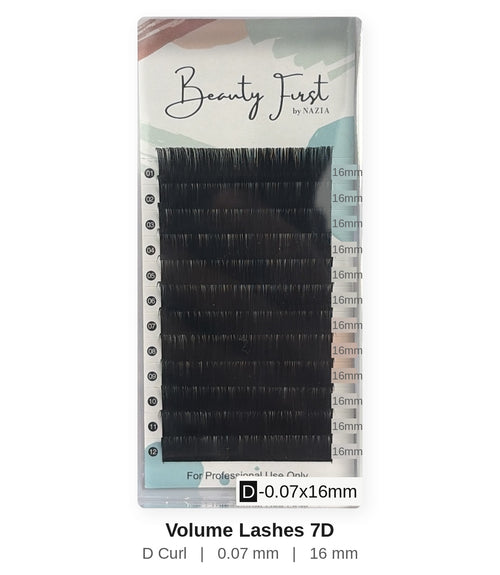 Beauty First Volume Lashes 7D D curl 0.07 mm 16 mm lash tray