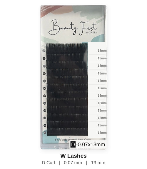 Beauty First W Lashes D curl 0.07 mm 13 mm lash tray
