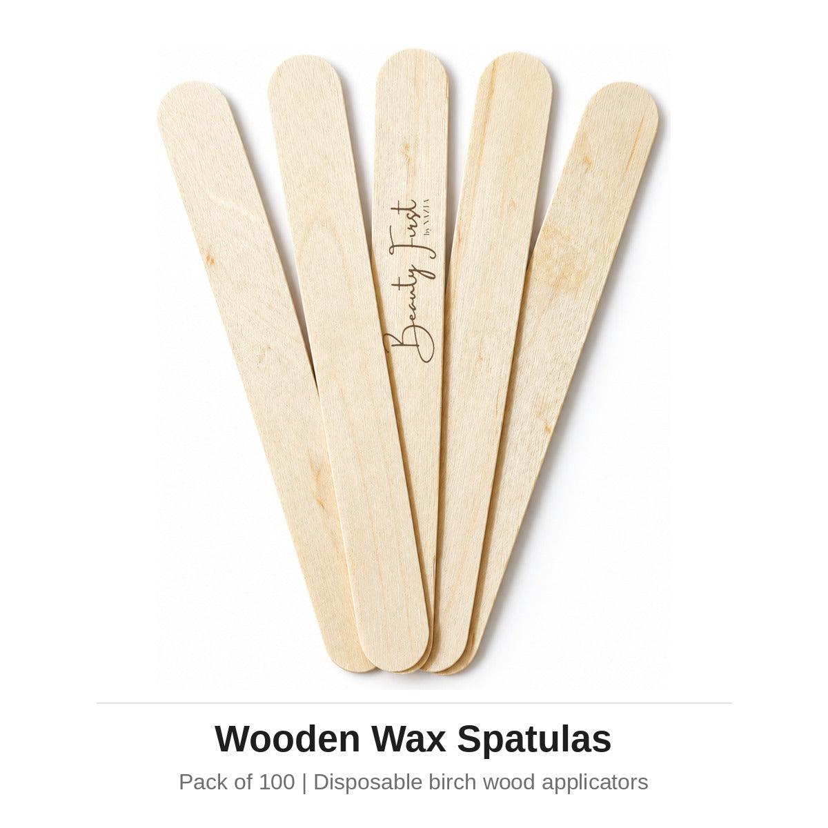 Beauty First Wooden Wax Spatulas (Pack of 100)