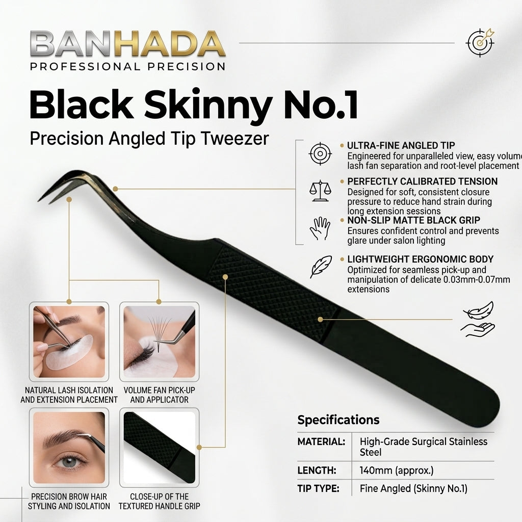 BANHADA Tweezer - Black Skinny No.2