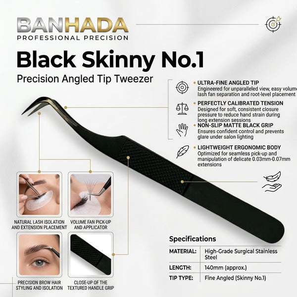 BANHADA Tweezer - Black Skinny No.2